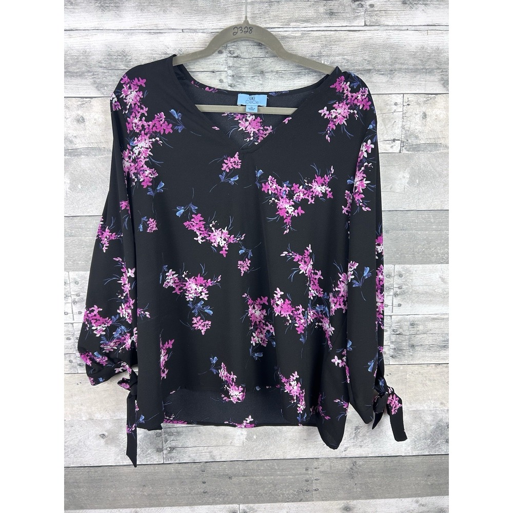 Cece Women's XL Floral Long Sleeve Blouse